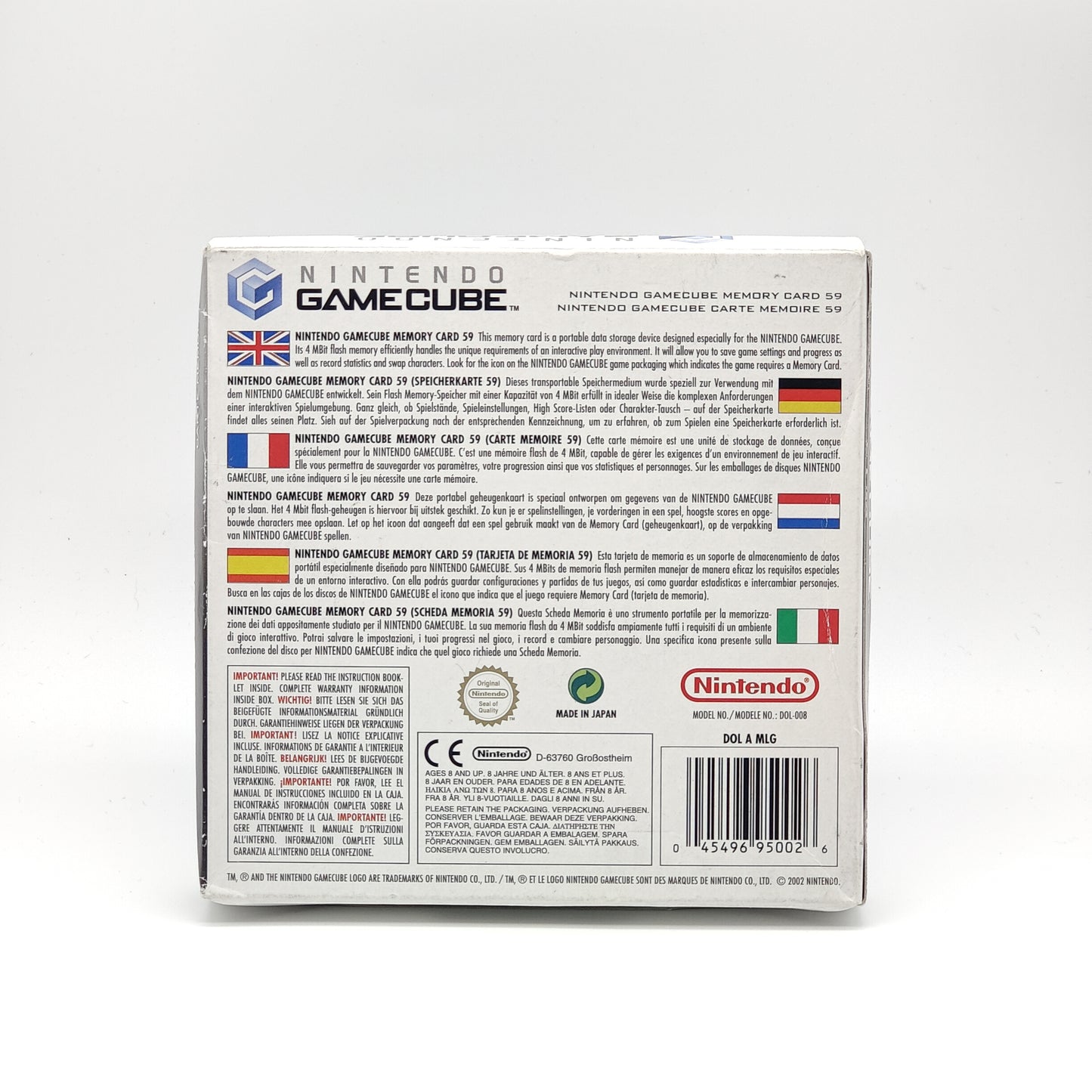 Originalt Nintendo GameCube minnekort i eske