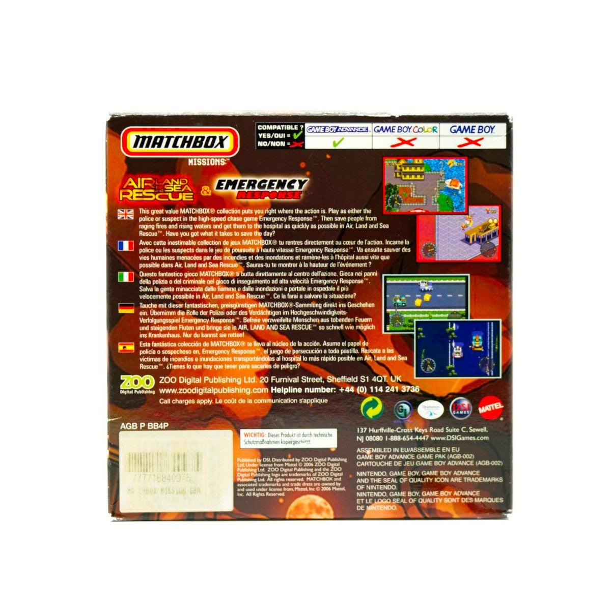 Matchbox Missions: Air, Land and Sea Rescue / Emergency Response - Game Boy Advance