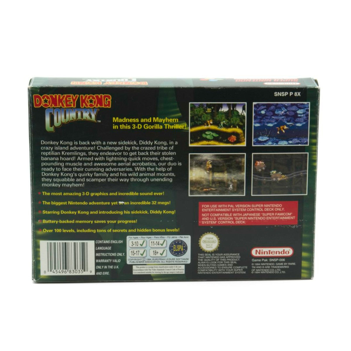 Donkey Kong Country (Signert av Kevin Bayliss) - Super Nintendo (SNES)