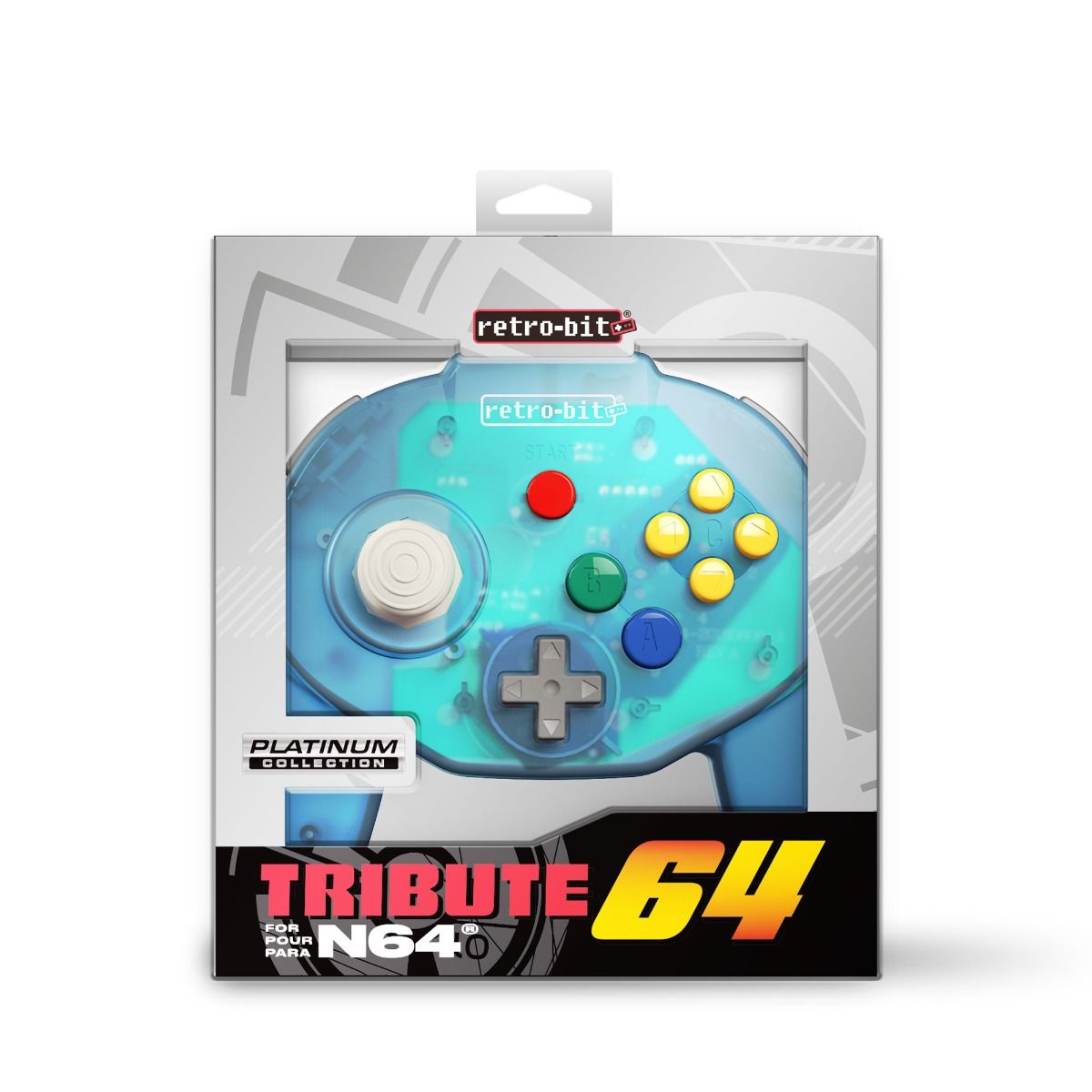 Tribute64 Controller (Ocean Blue), Retro-Bit - Nintendo 64