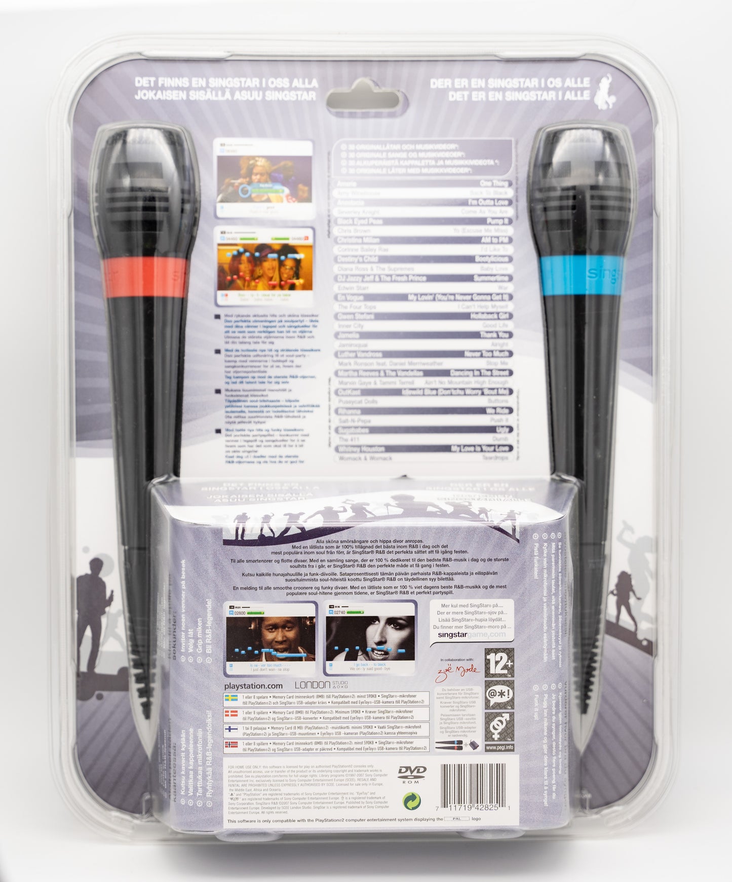 Forseglet pakke: "SingStar R&B" + 2 mikrofoner - PlayStation 2